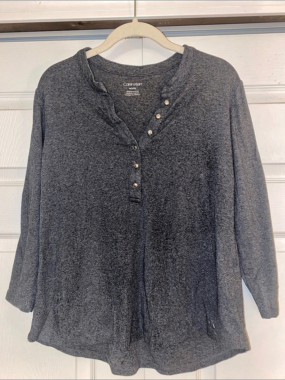 Calvin Klein Gray Button Front Tunic Size Medium